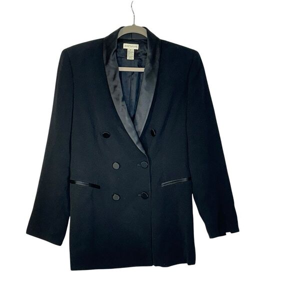 Ann Taylor Vintage Long Double Breasted Tuxedo Blazer | 6 - Picture 1 of 5